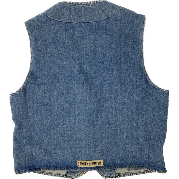 Vintage Jensen & Smith Sz XL Denim Tapestry Vest - Picture 7 of 9